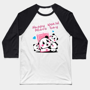 World Photo Day, Funny panda-bear Baseball T-Shirt